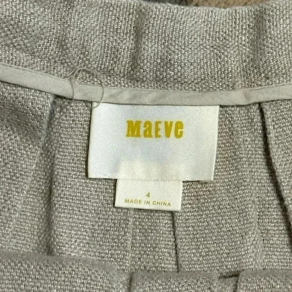 Rare Anthropologie "Hatch Mark Skirt" by Maeve, Beige, Embroidered, 4 - Picture 5 of 6